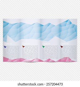 Template light vector design for business brochure with blue polygonal grid, place for photos, colorful polygons. Editable, bright. 