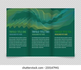 Template light vector design for trifold brochure with abstract figure. Editable. Proportionally for A4 size