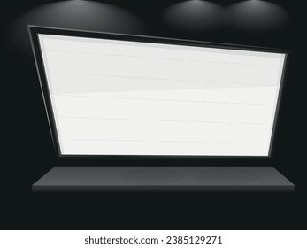 Template with lightbulbs realistic style isolated on black background for party poster