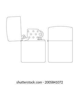 Esquema plano de la ilustración del vector de humo ligero de plantilla