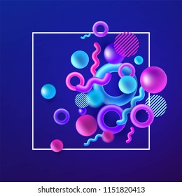 Template with liquid shapes. Color background in memphis style. Memphis style for your business design. Vector illustration EPS10