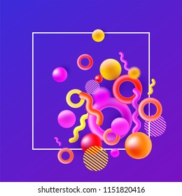 Template with liquid shapes. Color background in memphis style. Memphis style for your business design. Vector illustration EPS10