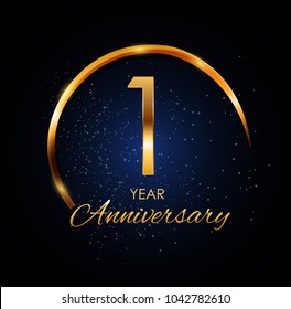 Template Logo 1 Year Anniversary Vector Illustration EPS10