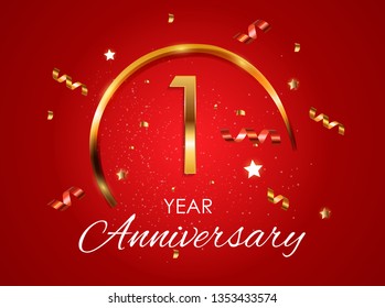 Template Logo 1 Years Anniversary Vector Illustration EPS10