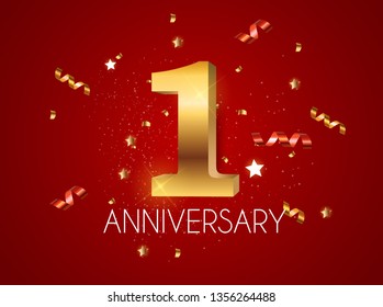 Template Logo 1 Years Anniversary Vector Illustration EPS10