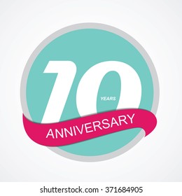 Template Logo 10 Anniversary Vector Illustration EPS10