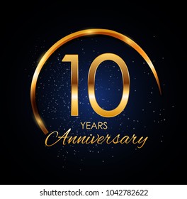 Template Logo 10 Year Anniversary Vector Illustration EPS10