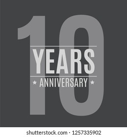 Template Logo 10 Years Anniversary Vector Illustration EPS10