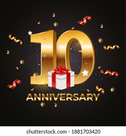 Template Logo 10 Years Anniversary Vector Illustration