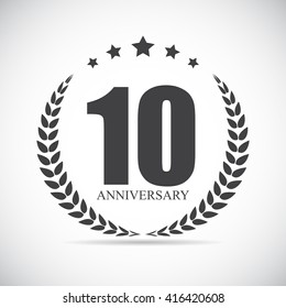 Template Logo 10 Years Anniversary Vector Illustration EPS10