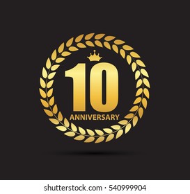 Template Logo 10 Years Anniversary Vector Illustration EPS10