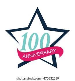 Template Logo 100 Anniversary Vector Illustration EPS10