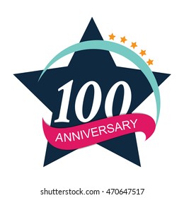 Template Logo 100 Anniversary Vector Illustration EPS10