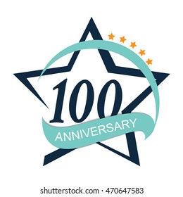 Template Logo 100 Anniversary Vector Illustration EPS10
