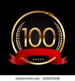 Template Logo 100 Years Anniversary Vector Illustration EPS10