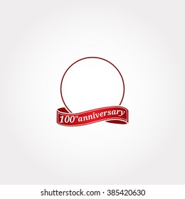 Template Logo 100th Anniversary With A Circle And The Number 100 In It And Labeled The Anniversary Year. Hundredth.