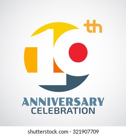 Template Logo 10th anniversary with a circle and the number10 in it and labeled the anniversary year. 