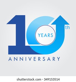 Template logo 10th anniversary vector illustrator.celebration logo color number design, 