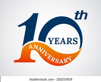 Template logo 10th anniversary  years logo.-vector illustration