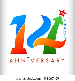 Template logo 14th anniversary, vector illustrator