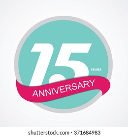 Template Logo 15 Anniversary Vector Illustration EPS10