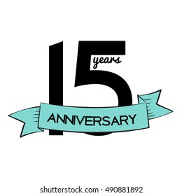 Template Logo 15 Years Anniversary Vector Illustration EPS10
