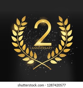 Template Logo 2 Years Anniversary Vector Illustration EPS10