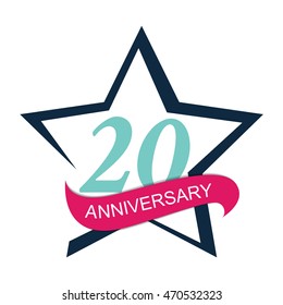 Template Logo 20 Anniversary Vector Illustration EPS10