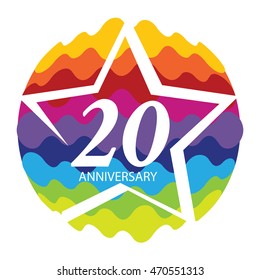 Template Logo 20 Anniversary Vector Illustration EPS10