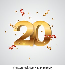 Logo de plantillas Vector de 20 años Ilustración EPS10
