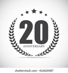 Template Logo 20 Years Anniversary Vector Illustration EPS10