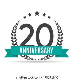 Template Logo 20 Years Anniversary Vector Illustration EPS10