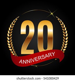 Template Logo 20 Years Anniversary Vector Illustration EPS10
