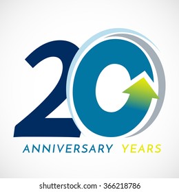 Template logo 20th anniversary with 0 as arrow up 