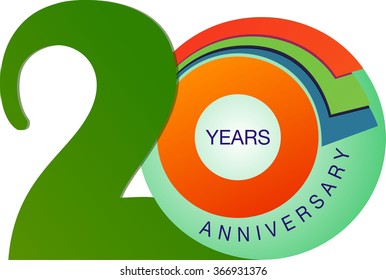 Template Logo 20th Anniversary Colors Vector Stock Vector (Royalty Free ...