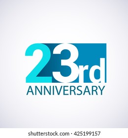 Template Logo 23rd anniversary blue colored vector design for birthday celebration.