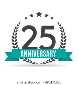Template Logo 25 Years Anniversary Vector Illustration EPS10