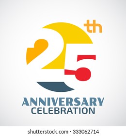 Template Logo 25th anniversary with a circle and the number 20 in it and labeled the anniversary year.