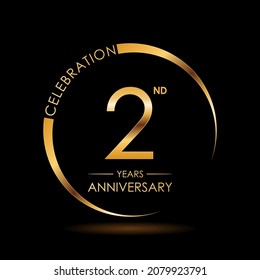 Template logo 2nd Anniversary, Logo Vector Illustration, EPS 10