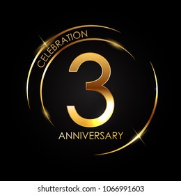Template Logo 3 Years Anniversary Vector Illustration EPS10