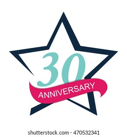 Template Logo 30 Anniversary Vector Illustration EPS10