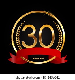 Template Logo 30 Years Anniversary Vector Illustration EPS10