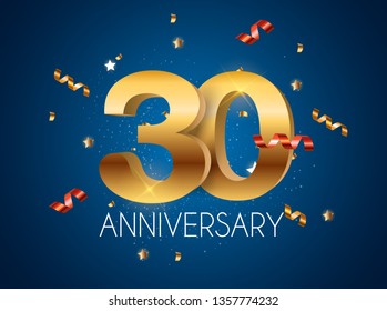 Template Logo 30 Years Anniversary Vector Illustration EPS10