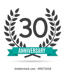 Template Logo 30 Years Anniversary Vector Illustration EPS10