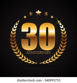Template Logo 30 Years Anniversary Vector Illustration EPS10