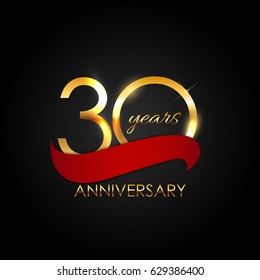 Template Logo 30 Years Anniversary Vector Illustration EPS10
