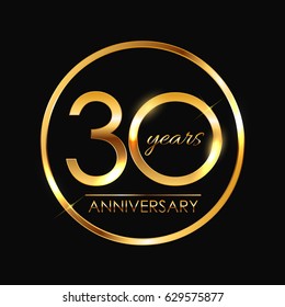 Template Logo 30 Years Anniversary Vector Illustration EPS10
