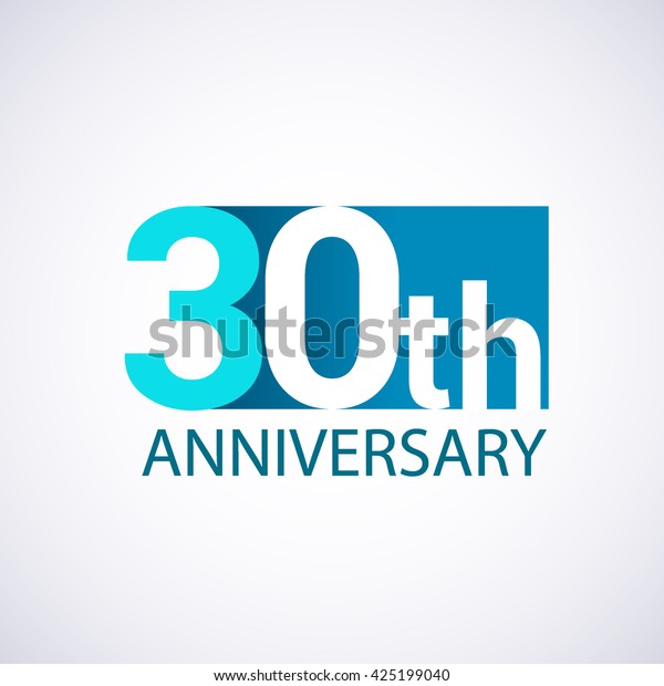 Template Logo 30th Anniversary Blue Colored Stock Vector (Royalty Free ...
