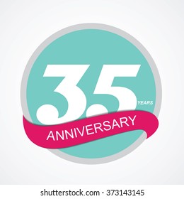 Template Logo 35 Anniversary Vector Illustration EPS10