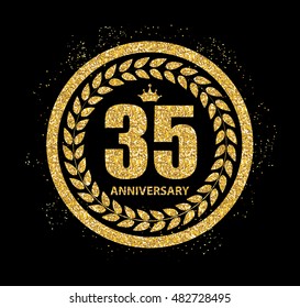 Template Logo 35 Years Anniversary Vector Illustration EPS10